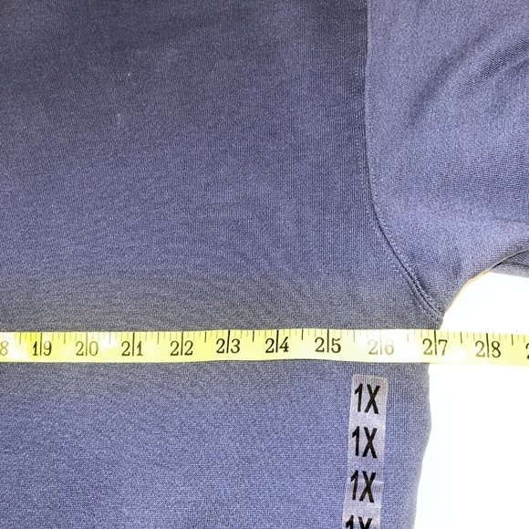 Angel Joy To The World Holiday Crewneck Blue Embroidered 1X XXL NWOT Granny Core - Picture 5 of 7